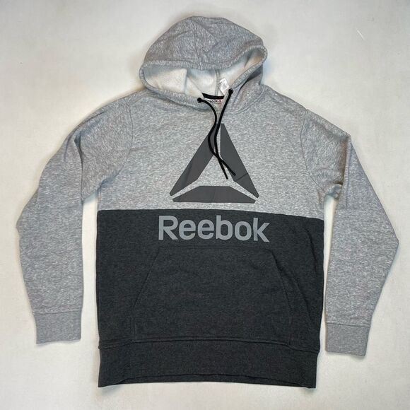 Reebok Performance Pullover Hoodie Men Medium Gray - Picture 1 of 6
